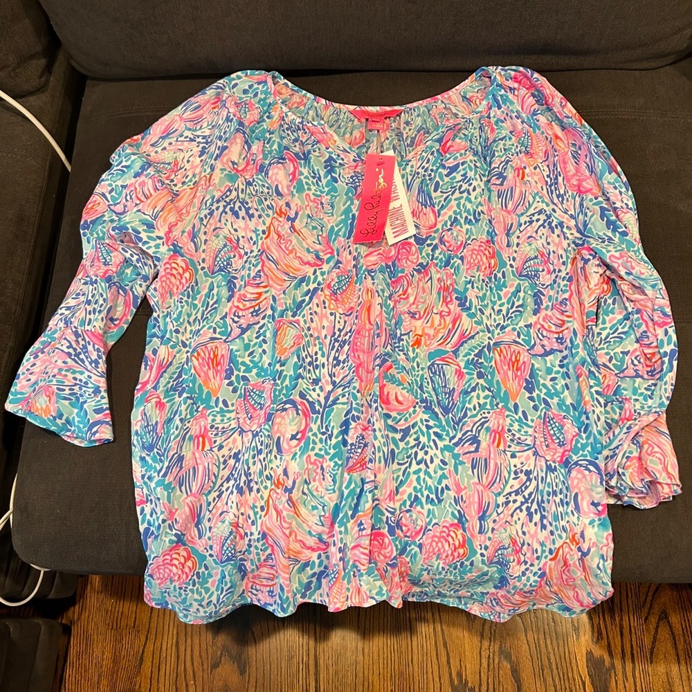 NWT Lilly Pulitzer Willa Flounce Top
